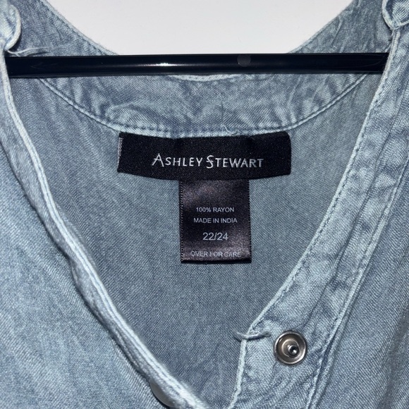 Ashley Stewart Denim Blue Sleeveless Blouse - Picture 2 of 3